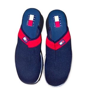 Vintage Tommy Hilfiger Blue & Red Platform Slip-On Shoes